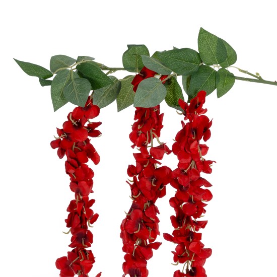 GloboStar® Artificial Garden RED WISTERIA FLOWER BRANCH 21519 Τεχνητό Διακοσμητικό κλαδί Βιστέρια Κόκκινο Φ45 x Υ164cm GloboStar® Artificial Garden RED WISTERIA FLOWER BRANCH 21519 Τεχνητό Διακοσμητικό κλαδί Βιστέρια Κόκκινο Φ45 x Υ164cm