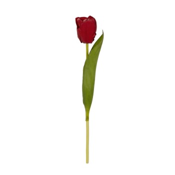 GloboStar® Artificial Garden RED TULIP BRANCH 21203 Τεχνητό Διακοσμητικό Κλαδί Κόκκινη Τουλίπα Y37cm