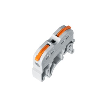 GloboStar® FAST-CONNECT 69904 Μονή Κλέμα Ράγας Ταχείας Σύνδεσης & Διακλάδωσης Καλωδίων για Ηλεκτρολογικούς Πίνακες - 1 x Είσοδος & 1 x Έξοδος με Συμβατή Διατομή Καλωδίων 0.2mm² έως 4mm² - 600V 32A Max - Μ4.5 x Π1 x Υ3.2cm - Γκρι & Πορτοκαλί - 