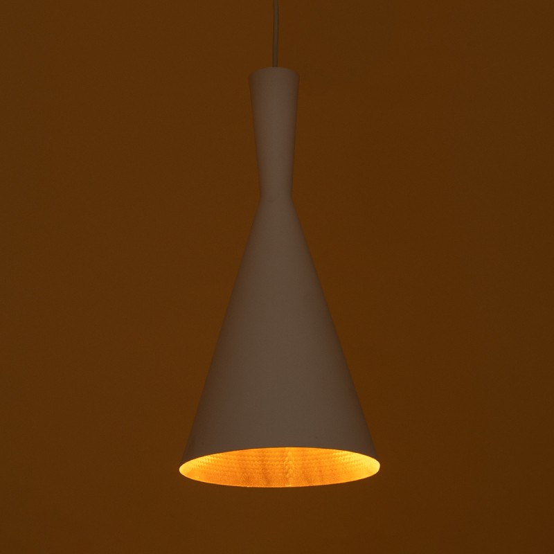 GLOBOSTAR® SHANGHAI 01026-C Μοντέρνο Κρεμαστό Φωτιστικό Οροφής με Ντουί 1 x E27 AC 220-240V IP20 - Λευκό & Χρυσό - Μ19 x Π19 x Υ38cm