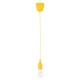 GloboStar® CABLITO 61555 Μοντέρνο Κρεμαστό Φωτιστικό Οροφής Μονόφωτο 1 x E27 Κίτρινο Σιλικόνης Ανάρτηση με Υφασμάτινο Καλώδιο Φ4 x Υ110cm
