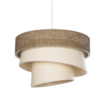 GLOBOSTAR® SIERA 203-0169 Μοντέρνο Κρεμαστό Φωτιστικό Οροφής με Ντουί 1 x E27 AC 220-240V IP20 - Καφέ & Μπεζ - Μ38 x Π38 x Υ26cm