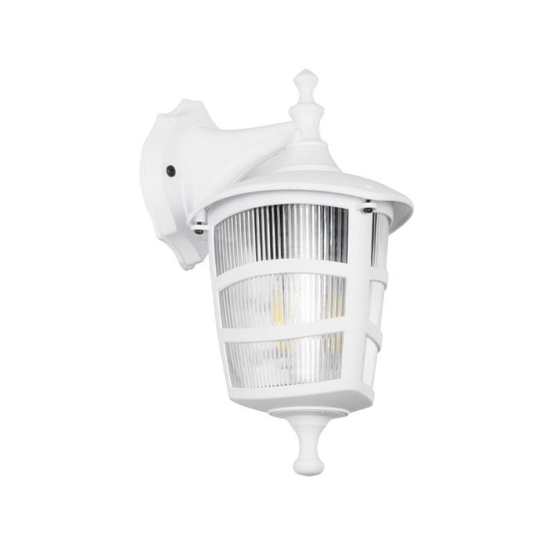 GloboStar® ZARDIN 203-0239 Vintage Επιτοίχιο Φωτιστικό Φαναράκι Μονόφωτο 1 x E27 IP44 Λευκό Πλαστικό Σώμα - Μ22 x Π17 x Υ27cm