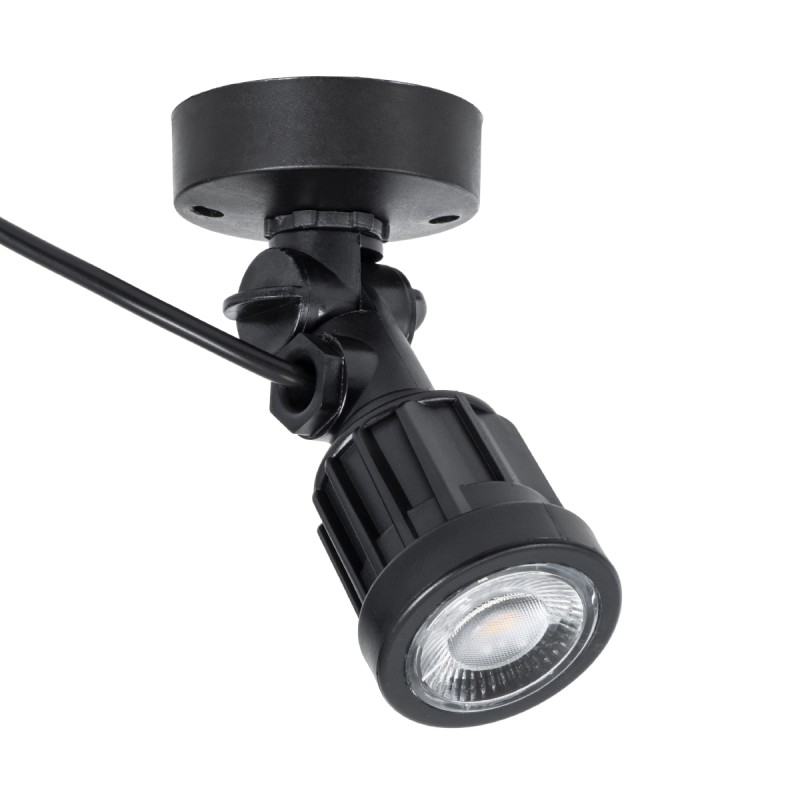 GloboStar® GARDENINI 61546 Επιφανειακό Φωτιστικό Σποτ Κήπου LED 5W 650lm 38° DC 24V IP68 Υψηλής Αντοχής ABS IK06 Φ7 x Υ14.5cm - Θερμό Λευκό 2700K Dimmable - Μαύρο - Bridgelux Chip - 3 Years Warranty
