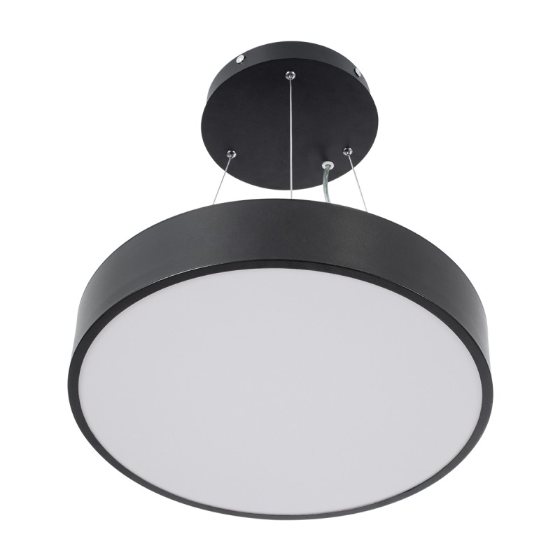 GloboStar® BURTON 61200-S Πλαφονιέρα Οροφής LED CCT 67W 7370lm 120° AC 220-240V - Εναλλαγή Φωτισμού μέσω Τηλεχειριστηρίου All In One Ψυχρό 6000k+Φυσικό 4500k+Θερμό 2700k Dimmable Φ40cm - Μαύρο - 3 Years Warranty