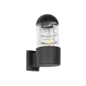 GLOBOSTAR® NEWI 01419 Μοντέρνο Φωτιστικό Τοίχου - Απλίκα με Ντουί 1 x E27 AC 220-240V IP20 - Μαύρο - Μ11 x Π17 x Υ25cm