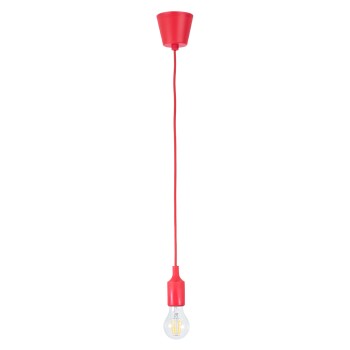GLOBOSTAR® CABLITO 61551 Μοντέρνο Κρεμαστό Φωτιστικό Οροφής με Ντουί 1 x E27 AC 220-240V IP20 - Κόκκινο - Μ4 x Π4 x Υ110cm
