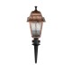 GloboStar® SOLME 203-0218 Vintage Καρφωτό Φωτιστικό Φαναράκι Μονόφωτο 1 x E27 IP44 Χάλκινο & Διάφανο Πλαστικό - Μ15 x Π15 x Υ50cm