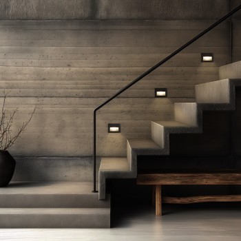 kelvo® STEPART KLV-101-0083 Χωνευτό Φωτιστικό Σκαλοπατιού / Διαδρόμου LED 3W 375lm 45° AC 220-240V Αδιάβροχο IP65 Θερμό Λευκό 2700K - Lumileds SMD Chip & TÜV SÜD Driver - Μαύρο Ματ - Μ11.5 x Π5.3 x Υ8.3cm / Q10.6 x 7.6cm - 5 Χρόνια Εγγύηση