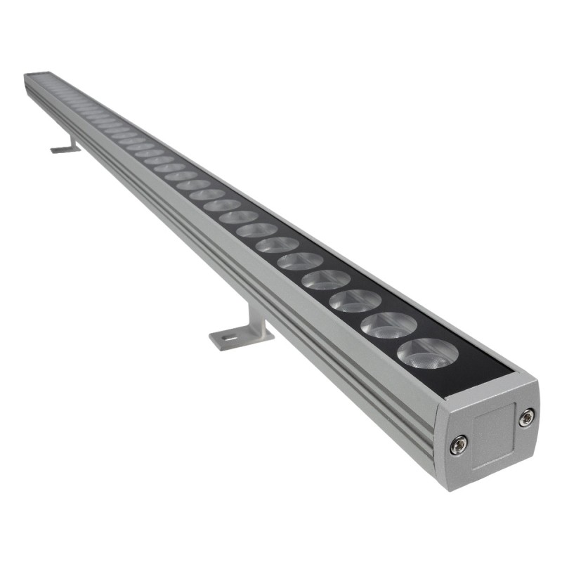 GLOBOSTAR® WASHERPANDA 999-0272 Μπάρα Φωτισμού Wall Washer LED 36W 3960lm 15° DC 24V Αδιάβροχο IP67 Θερμό Λευκό 2700K Dimmable - Bridgelux SMD Chip - Γκρι Ανθρακί - Μ100 x Π4 x Υ3cm - 3 Χρόνια Εγγύηση