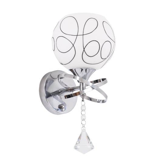 GloboStar® CANTER 00634 Μοντέρνο Επιτοίχιο Φωτιστικό Απλίκα Μονόφωτο 1 x E27 IP20 Ασημί Μέταλλο με Λευκό Γυαλί - Μ14 x Π15 x Υ30cm GloboStar® CANTER 00634 Μοντέρνο Επιτοίχιο Φωτιστικό Απλίκα Μονόφωτο 1 x E27 IP20 Ασημί Μέταλλο με Λευκό Γυαλί - Μ14 x Π15 x Υ30cm