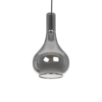 GLOBOSTAR® ΤΟΝΕ 206-0034 Μοντέρνο Κρεμαστό Φωτιστικό Οροφής με Ντουί 1 x E27 AC 220-240V IP20 - Μαύρο Φιμέ - Μ20 x Π20 x Υ36cm