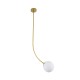 GloboStar® DRIZZLE 00922 Μοντέρνο Φωτιστικό Οροφής Μπάλα Μονόφωτο 1 x E27 IP20 Χρυσό Μέταλλο με Λευκό Γυαλί - Μ15 x Π15 x Υ70cm GloboStar® DRIZZLE 00922 Μοντέρνο Φωτιστικό Οροφής Μπάλα Μονόφωτο 1 x E27 IP20 Χρυσό Μέταλλο με Λευκό Γυαλί - Μ15 x Π15 x Υ70cm