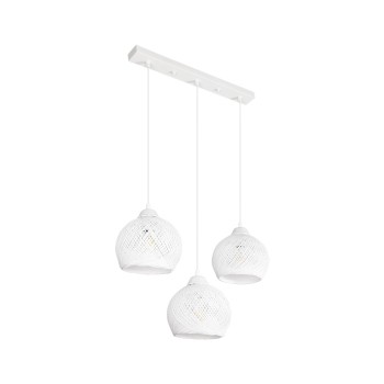 GLOBOSTAR® YASAM 203-0027 Vintage Κρεμαστό Φωτιστικό Οροφής με Ντουί 3 x E27 AC 220-240V IP20 - Λευκό - Μ45 x Π18 x Υ30cm