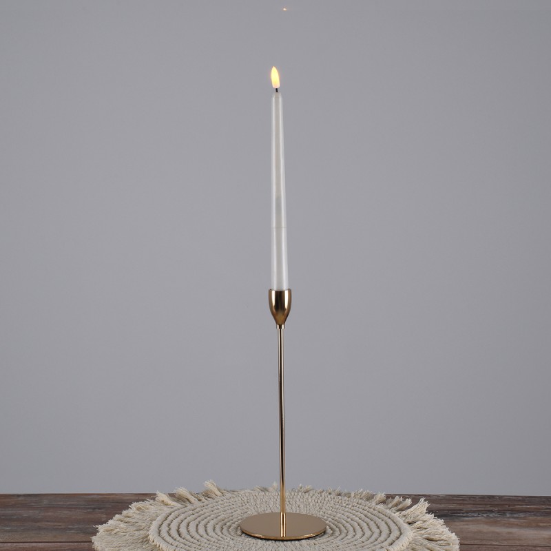 GloboStar® ISABELLA 35104 Κηροπήγιο Μεταλλικό Χάλκινο Φ10 x Υ28.5cm