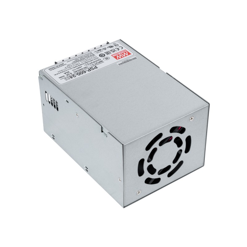 GloboStar® PSP-600-24 90791 MEANWELL Ρυθμιζόμενο Μεταλλικό Τροφοδοτικό PELV για Προϊόντα LED 600W 25A - AC 220-240V σε DC 24V - Ρυθμιζόμενο από 20VDC έως 26.4VDC - IP20 Μ17 x Π12 x Υ9.3cm - 3 Years Warranty