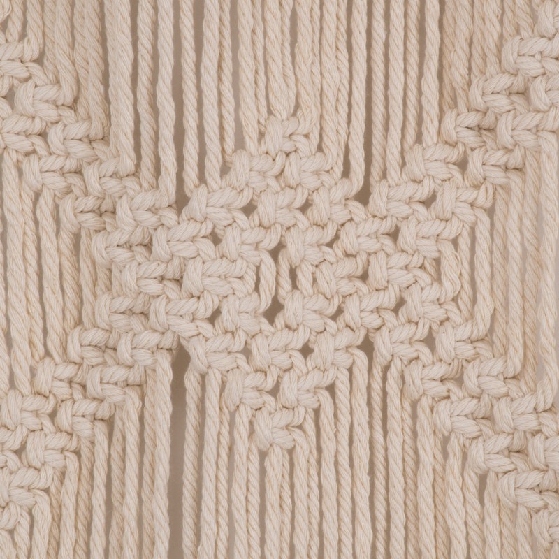 GloboStar® 35502 Μακραμέ Κουρτίνα Χειροποίητη Μπεζ Π200 x Υ200cm