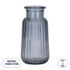 GloboStar® LAYLA 35601 Διακοσμητικό Βάζο Γυάλινο Γκρι Φ11 x Υ22cm