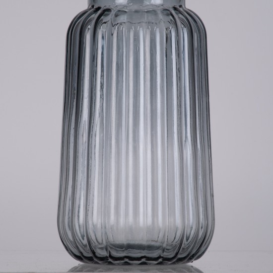 GloboStar® LAYLA 35601 Διακοσμητικό Βάζο Γυάλινο Γκρι Φ11 x Υ22cm GloboStar® LAYLA 35601 Διακοσμητικό Βάζο Γυάλινο Γκρι Φ11 x Υ22cm