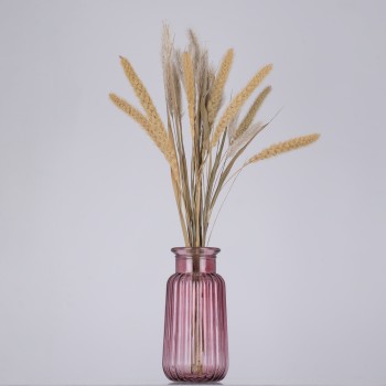 GLOBOSTAR® LAYLA 35604 Διακοσμητικό Γυάλινο Βάζο - Μωβ - Μ11 x Π11 x Υ22cm