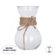 GloboStar® LUCY 35610 Διακοσμητικό Βάζο Γυάλινο Διάφανο με Σχοινί Φ8.8 x Υ13.8cm GloboStar® LUCY 35610 Διακοσμητικό Βάζο Γυάλινο Διάφανο με Σχοινί Φ8.8 x Υ13.8cm