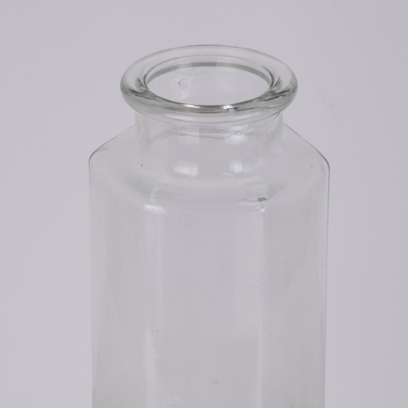 GloboStar® LUCY 35618 Διακοσμητικό Βάζο Γυάλινο Διάφανο με Σχοινί Φ5.8 x Υ19.6cm