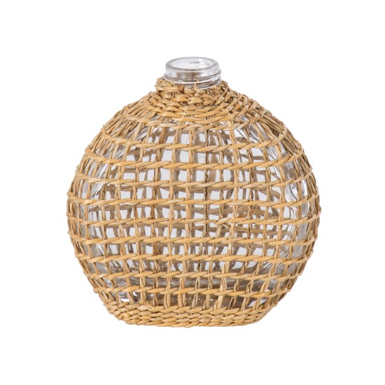 GloboStar® MANDY 35624 Διακοσμητικό Βάζο Γυάλινο Διάφανο με Μπαμπού Μ10.5 x Π4 x Υ11cm GloboStar® MANDY 35624 Διακοσμητικό Βάζο Γυάλινο Διάφανο με Μπαμπού Μ10.5 x Π4 x Υ11cm