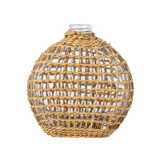 GloboStar® MANDY 35624 Διακοσμητικό Βάζο Γυάλινο Διάφανο με Μπαμπού Μ10.5 x Π4 x Υ11cm GloboStar® MANDY 35624 Διακοσμητικό Βάζο Γυάλινο Διάφανο με Μπαμπού Μ10.5 x Π4 x Υ11cm