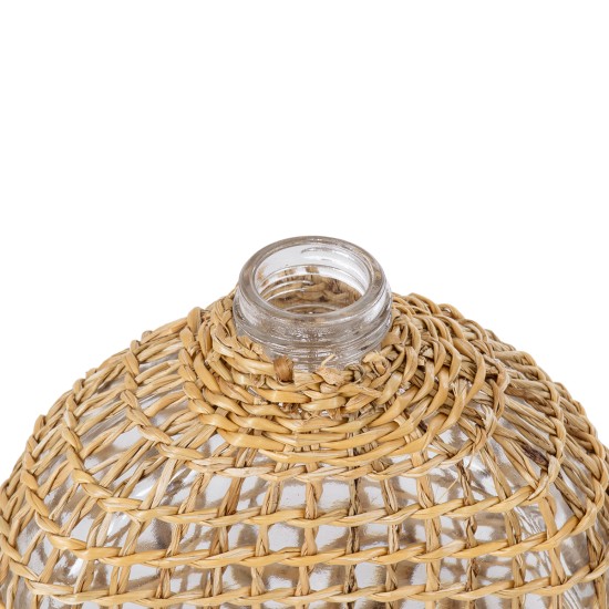 GloboStar® MANDY 35624 Διακοσμητικό Βάζο Γυάλινο Διάφανο με Μπαμπού Μ10.5 x Π4 x Υ11cm GloboStar® MANDY 35624 Διακοσμητικό Βάζο Γυάλινο Διάφανο με Μπαμπού Μ10.5 x Π4 x Υ11cm