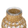 GloboStar® MANDY 35626 Διακοσμητικό Βάζο Γυάλινο Διάφανο με Μπαμπού Φ10.5 x Υ20cm