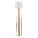 GloboStar® TOWER 01264 Μοντέρνο Επιδαπέδιο Φωτιστικό Μονόφωτο 1 x E27 IP20 Μπεζ Ξύλο με Λευκό Ύφασμα - Μ40 x Π40 x Υ166cm