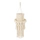 GloboStar® 36200 ETHIOPIA Boho Καπέλο Φωτιστικού- Μακραμέ Πλεκτό Χειροποίητο Μπεζ Σχοινί Μ30 x Π30 x Υ90cm