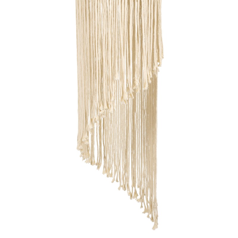 GloboStar® 36203 TUNISIA Boho Καπέλο Φωτιστικού- Μακραμέ Πλεκτό Χειροποίητο Μπεζ Σχοινί Μ30 x Π30  x Υ120cm