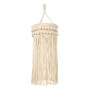 GloboStar® 36205 UGANDA Boho Καπέλο Φωτιστικού- Μακραμέ Πλεκτό Χειροποίητο Μπεζ Βαμβακερό Νήμα - Μ25 x Π25  x Υ70cm