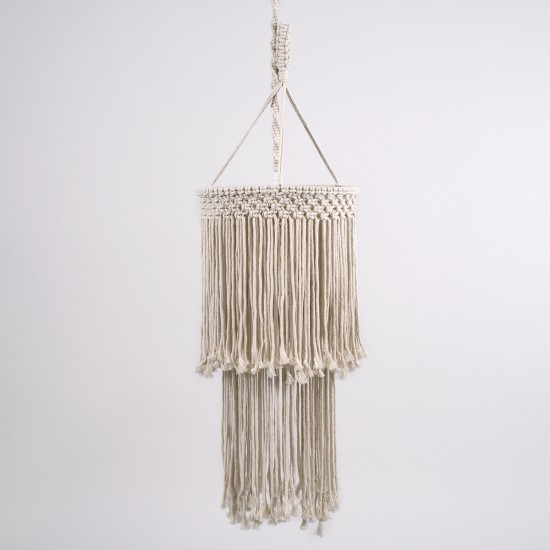 GloboStar® ZAMBIA 36208 Boho Κρεμαστό Φωτιστικό Μακραμέ Μονόφωτο 1 x E27 IP20 Μπεζ Ύφασμα - Μ30 x Π30 x Υ60cm GloboStar® ZAMBIA 36208 Boho Κρεμαστό Φωτιστικό Μακραμέ Μονόφωτο 1 x E27 IP20 Μπεζ Ύφασμα - Μ30 x Π30 x Υ60cm