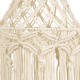 GloboStar® 36209 SOMALIA Boho Καπέλο Φωτιστικού Μακραμέ Πλεκτό Χειροποίητο Μπεζ Σχοινί Μ30 x Π30  x Υ90cm