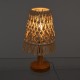 GloboStar® RWANDA 36210 Boho Επιτραπέζιο Φωτιστικό Πορτατίφ Μονόφωτο 1 x E27 IP20 Μπεζ Σχοινί με Καφέ Ξύλο - Μ15 x Π15 x Υ30cm GloboStar® RWANDA 36210 Vintage Επιτραπέζιο Φωτιστικό Πορτατίφ Μονόφωτο Boho - Μακραμέ Πλεκτό Χειροποίητο Μπεζ Υφασμάτινο με Σχοινί Φ15 x Υ30cm