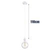 GloboStar® HANNA 36217 Μοντέρνο Κρεμαστό Φωτιστικό Ανάρτηση Μονόφωτο 1 x E27 IP20 Λευκό Πλαστικό - Μ4 x Π4 x Υ110cm