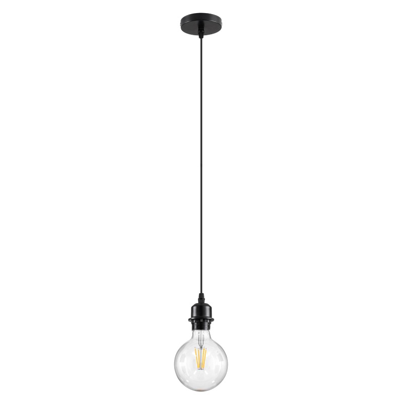 GLOBOSTAR® HANNA 36218 Boho Κρεμαστό Φωτιστικό Οροφής με Ντουί 1 x E27 AC 220-240V IP20 - Μπεζ & Μαύρο - Μ4 x Π4 x Υ110cm