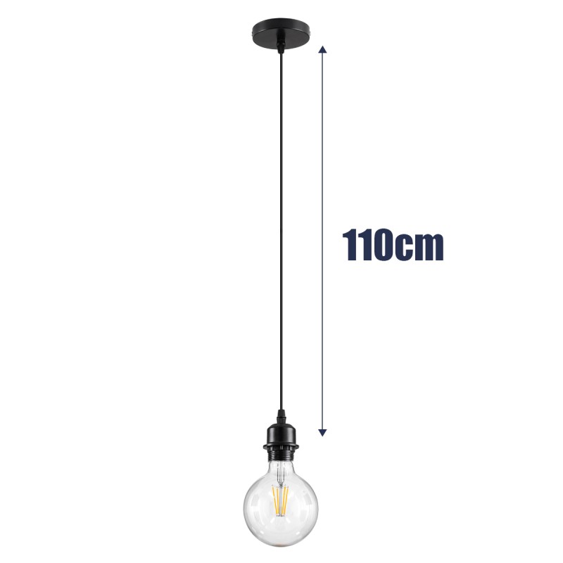 GLOBOSTAR® HANNA 36218 Boho Κρεμαστό Φωτιστικό Οροφής με Ντουί 1 x E27 AC 220-240V IP20 - Μπεζ & Μαύρο - Μ4 x Π4 x Υ110cm