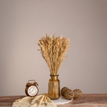 GloboStar® WHEAT 36550 Αποξηραμένο Φυτό Σίτος - Μπουκέτο Διακοσμητικών Κλαδιών Μπεζ Υ60cm - Σετ 100 τμχ