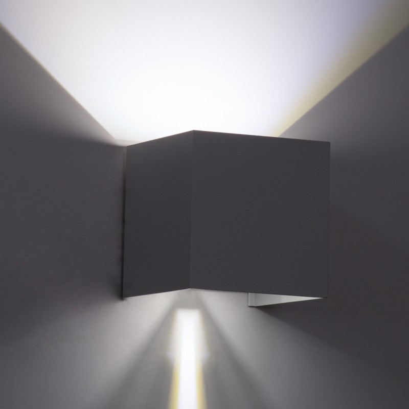 GloboStar® AXIS-S 60566 Φωτιστικό Τοίχου - Απλίκα Αρχιτεκτονικού Φωτισμού Εσωτερικού/Εξωτερικού Χώρου Up & Down LED 10W 1250lm 10 έως 60° AC 220-240V Αδιάβροχο IP65 Μ10 x Π10 x Υ10cm - Ψυχρό Λευκό 6000K - Λευκό - Bridgelux Chip - 3 Χρόνια Εγγύηση