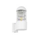 GloboStar® NEWI 01418 Μοντέρνο Επιτοίχιο Φωτιστικό Απλίκα Μονόφωτο 1 x E27 IP20 Λευκό & Ασημί Μέταλλο με Διάφανο Γυαλί - Μ11 x Π17 x Υ23cm