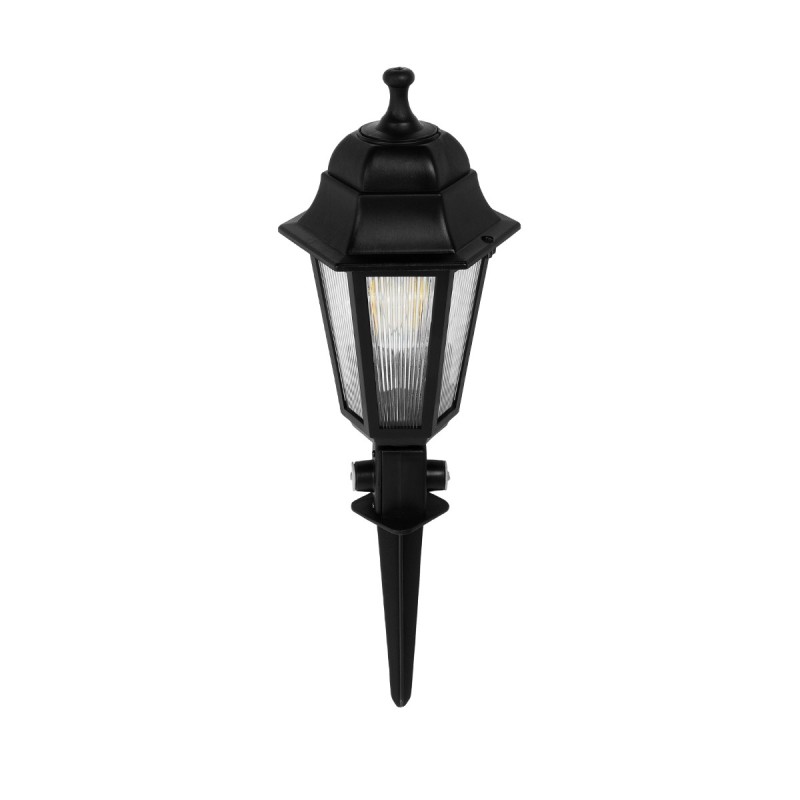 GloboStar® VITRO 203-0193 Vintage Καρφωτό Φωτιστικό Φαναράκι Μονόφωτο 1 x E27 IP44 Μαύρο Πλαστικό Σώμα - Μ16 x Π16 x Υ51cm