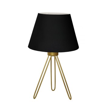 GLOBOSTAR® TRIP 204-0085 Μοντέρνο Επιτραπέζιο Φωτιστικό Πορτατίφ με Ντουί 1 x E27 AC 220-240V IP20 - Χρυσό & Μαύρο - Μ22 x Π22 x Υ33cm