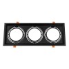 GloboStar® VITA 77857 Χωνευτό Κινούμενο Τριπλο Τετράγωνο Σποτ Οροφής για Λάμπα AR111 - IP20 - Χυτό Αλουμίνιο - M48.7 x Π18.7 x Y5.5cm - Μαύρο - 5 Χρόνια Εγγύηση
