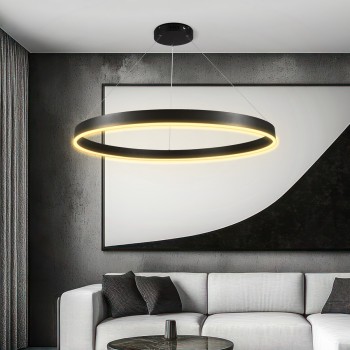 kelvo® VENOM KLV-101-0193 Κρεμαστό Φωτιστικό Οροφής LED 75W 7500lm 120° AC 220-240V IP20 Ρυθμιζόμενο Λευκό CCT με Χειριστήριο από 2700K έως 6000K Dimmable - Lumileds SMD Chip - Μαύρο Ματ - Μ100 x Π100 x Υ6.5cm - 3 Χρόνια Εγγύηση