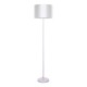 GloboStar® ASHLEY 00823 Μοντέρνο Επιδαπέδιο Φωτιστικό Μονόφωτο 1 x E27 IP20 Λευκό Μέταλλο με Λευκό Ύφασμα - Μ35 x Π35 x Υ145cm