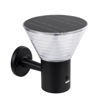 GLOBOSTAR® VEGGIE 90530 Φωτιστικό Κολωνάκι Κήπου LED 10W 330lm 120° με Ενσωματωμένο Φωτοβολταϊκό Panel 6V 2W & Επαναφορτιζόμενη Μπαταρία Li-ion 3.2V 1800mAh με Αισθητήρα Ημέρας-Νύχτας Αδιάβροχο IP65 Ψυχρό Λευκό 6000K - Γκρι Ανθρακί - Μ23 x Π30 x Υ25cm