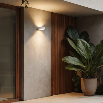 kelvo® AURA KLV-101-0115 Φωτιστικό Τοίχου / Απλίκα LED 7W 875lm 45° AC 220-240V Αδιάβροχο IP65 Θερμό Λευκό 2700K - Bridgelux COB Chip & TÜV SÜD Driver - Λευκό Ματ - Μ15 x Π13 x Υ4.5cm - 5 Χρόνια Εγγύηση